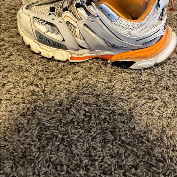 Balenciaga Gray and Orange Athletic Shoes